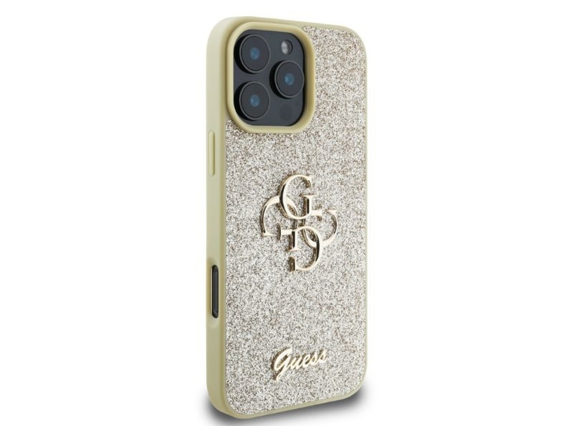 Capa para iPhone 16 Pro Max GUESS Pele Sintética Rígida Dourado