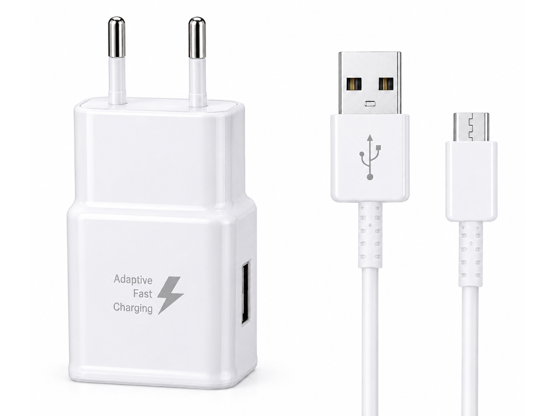 Carregador Rápido Branco QC3.0, USB-C, Compatível Galaxy S6/S8/S9/S10, YANYXR
