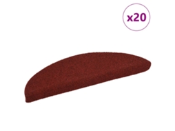 Vidaxl Tapetes De Escada Autoadesivos 20 Peças 56x17x3 Cm Vermelho Bordô Meia-lua