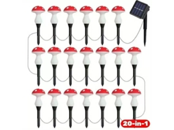 Luz Solar De Cogumelo Mini 20 Em 1, 8 Modos E Sensor De Luz - Eifson