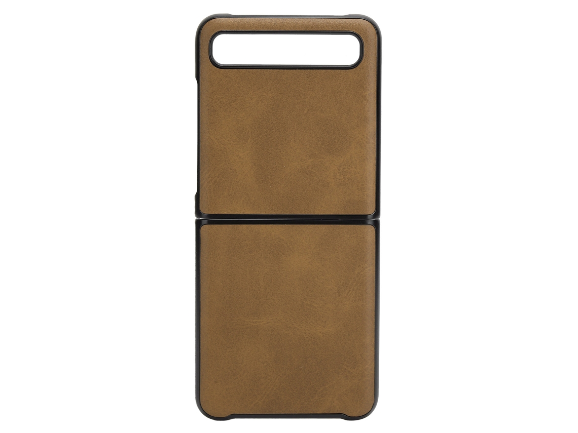 Capa de Couro Artificial para Samsung Galaxy Z Flip marrom | S/MARCA