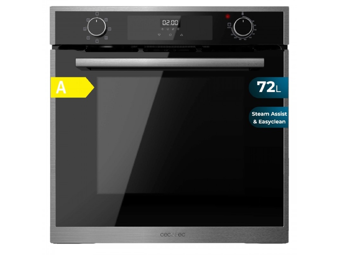Cecotec Forno de encastrar multifunções Edge com capacidade para 72 l, 7 funções, Grill, Descongelar, Assistente de Vapor, 2800 W.