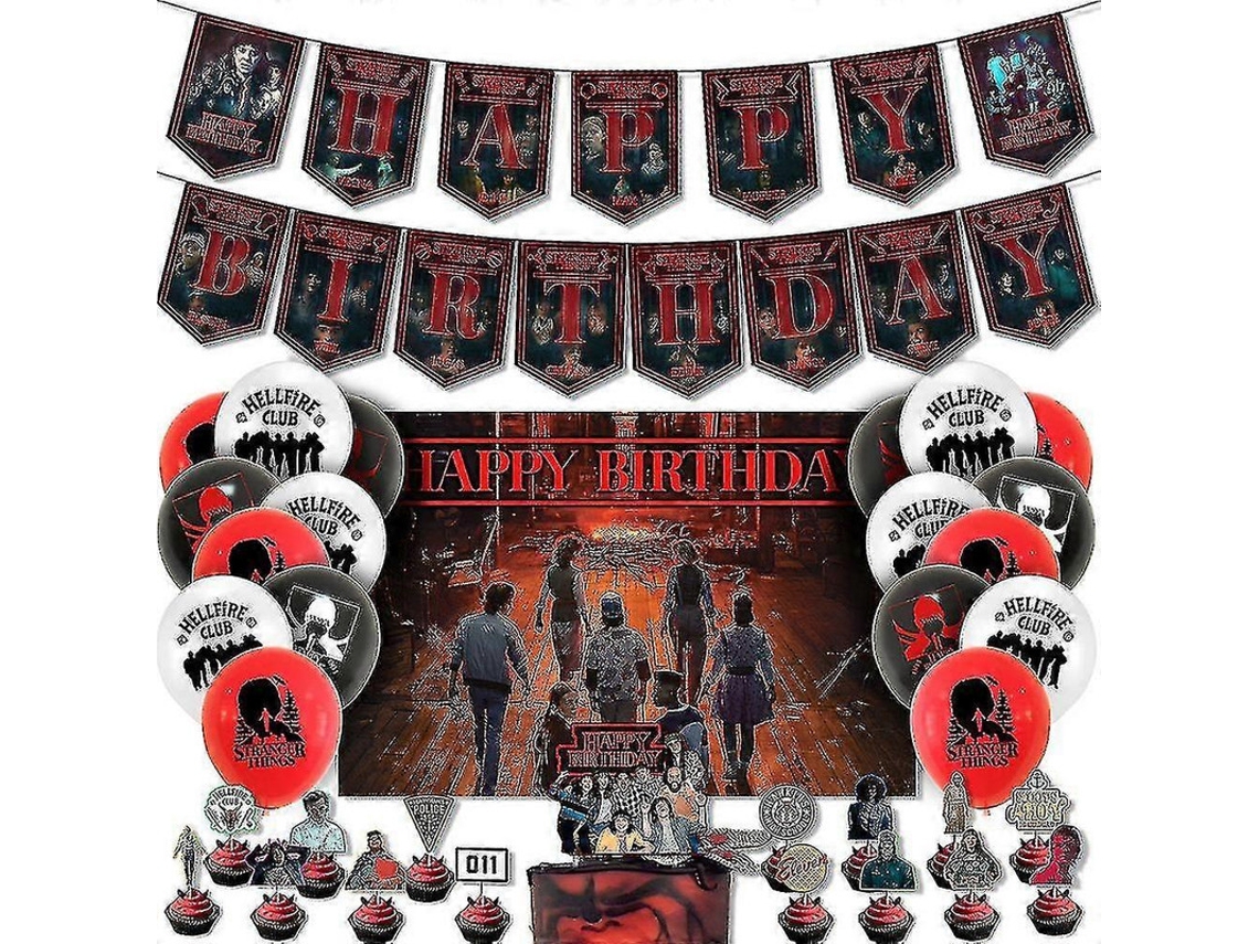 Decoração De Festa De Aniversário Com Tema Stranger Things, Balões, Banner, Bolo/muffins, Topper, Conjunto, Acessórios, Kit