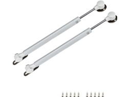 Haste De Suporte Com Mola A Gás Para Armário, Pacote Com 2 Unidades, Cor Prata, 400mm, 150n, Com Suportes E Parafusos