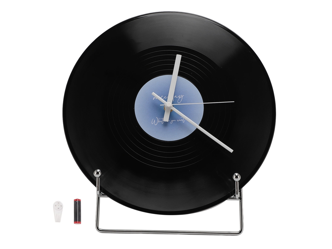 Mali relógio de Parede de Vinil 12 Polegadas Decorativo Retro para Casa Café Escola Azul