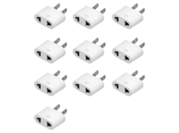 Aetheria 10pcs Adaptador de Plugue Universal de Viagem 10a 1000w Branco Conversor de Energia