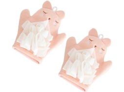Luvas Esfoliantes Corporais De Duas Peças Em Algodão E Pe, Design De Dupla Face, Cor