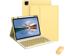 Capa Com Teclado Para Tablet Lurelia, Compatível Com I Pad Pro 11 Com E De (modelo 2024, Azul, Teclado Bluetooth, Rato 2.4g