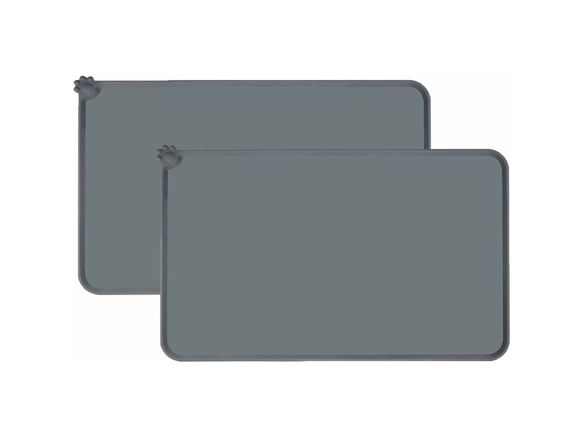 Conjunto de 2 Comedouros para Cães e Gatos, Tapete de Silicone Impermeável para Alimentação, para Tigela de Cachorro AQUAFORGE