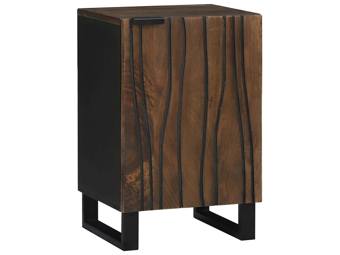 Conjunto 1 Penteadeira De Banheiro Vidaxl Castanho Madeira De Mangueira Maciça (38 X 33,5 X 58 Cm)