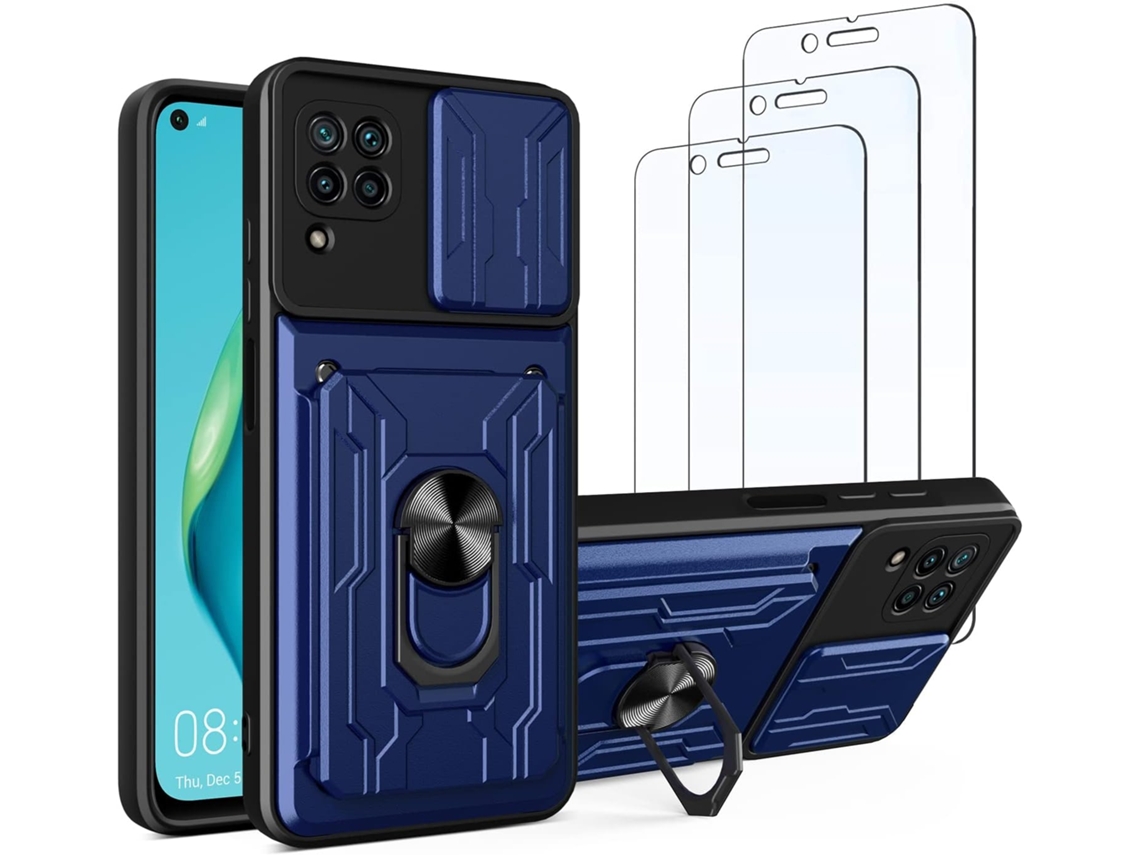 Película de Ecrã Anel Giratório Temperado Slot Proteção para Samsung HONGWE.