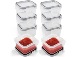Recipientes reutilizáveis de molho para salada pequenos com tampa à prova de vazamento para lanche, piquenique, viagem S/MARCA