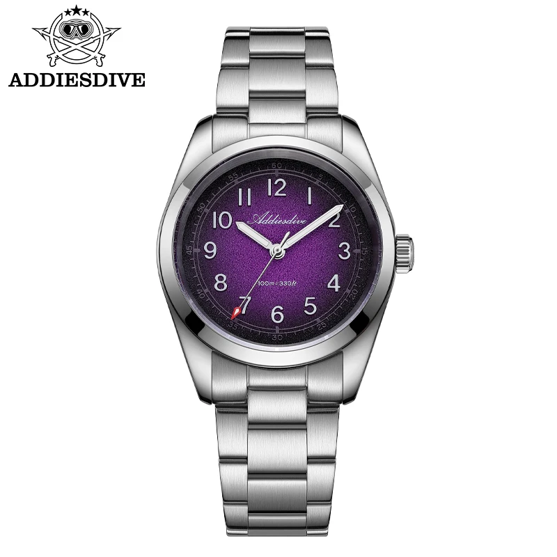 Relógio Feminino De Quartzo Com Cristal De Safira (roxo) E Luminescência Super Brilhante.