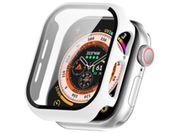Capa para Apple Watch Series 10 46 Mm com Protetor de Tela de Vidro Temperadobranca XIAOMOYU