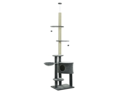 Árvore de Gato Teto 220-265cm com Plataformas e Bolas Escuro Cinza S/MARCA