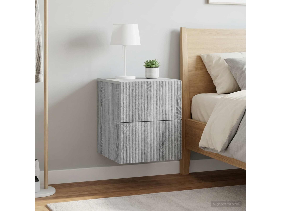 Vidaxl Gabinete De Canto Montado Na Parede 2 Unid. Sonoma Cinzento