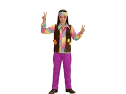 Fato de hippie arco-íris para criança e adolescente