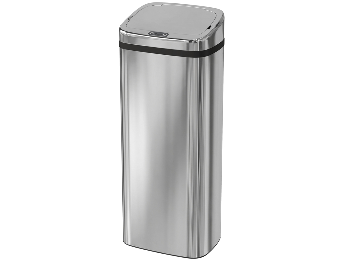 Balde De Lixo Inteligente 50l Com Sensor Infravermelho Botão Tátil De Com Abertura Automática 33x25x84 Cm Prata