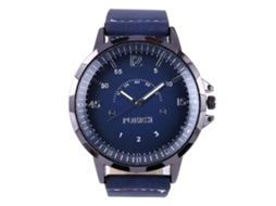Relógio de pulso analógico masculino Zhoulianfa com pulseira de PU, quartzo, azul