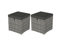 Conjunto de 2 Espreguiçadeiras Dobráveis Zero Gravity com Apoio para Cabeça e Mesa com 2 Porta copos