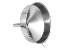 Funil De Aço Inoxidável De Grande Diâmetro Para Enchimento E Uso De Combustível Sólido.