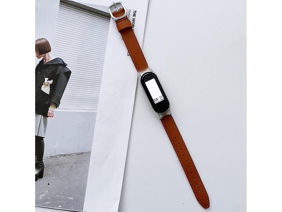 Pulseira De Couro Para Xiaomi Mi Band 5/6