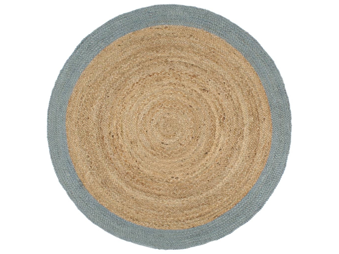 Vidaxl Tapete Artesanal Em Juta Com Rebordo Verde Azeitona 210 Cm