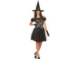 Fato de bruxa teia de aranha para mulher