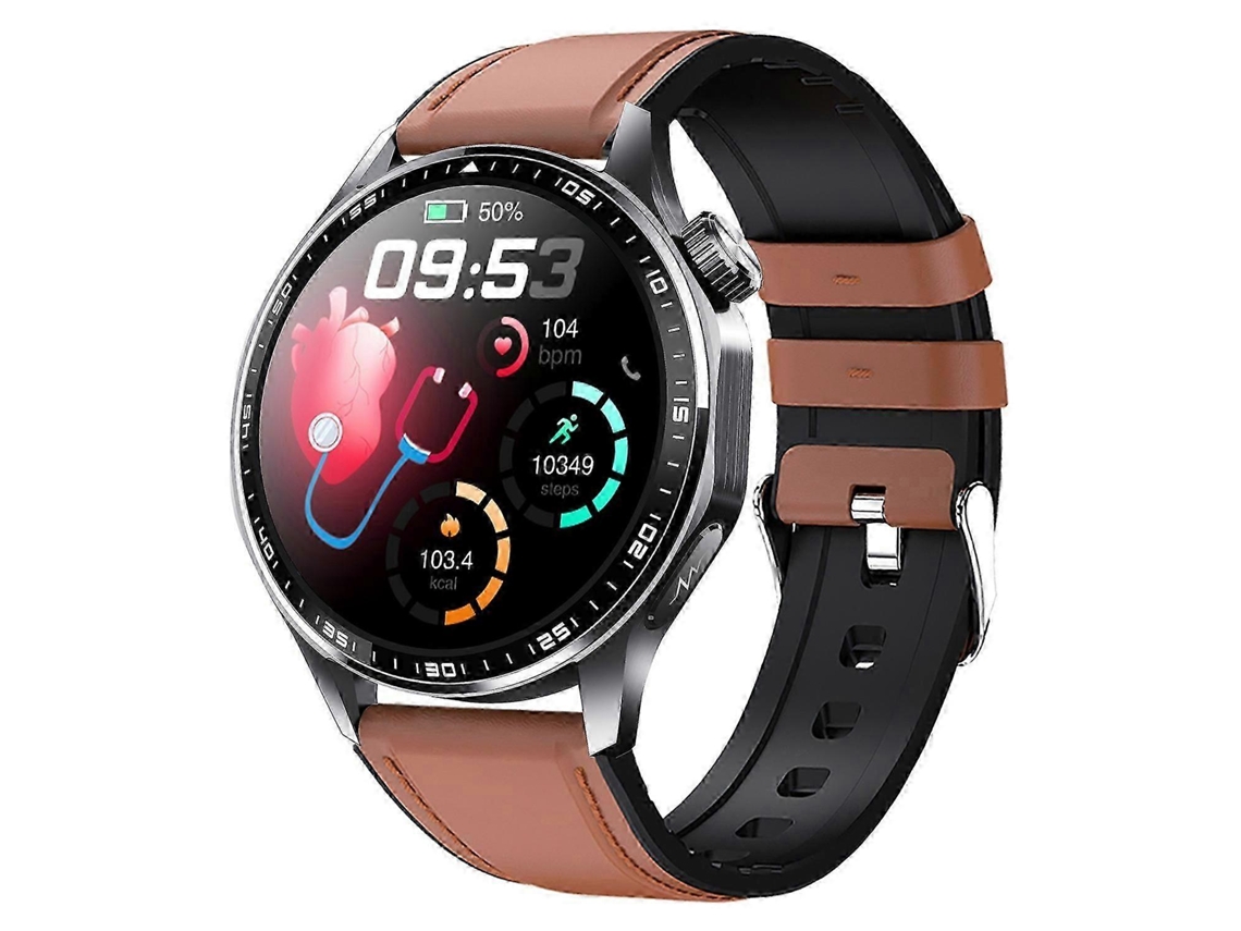 Relógio inteligente F210 com monitor de frequência cardíaca e pressão arterial, tela de 1,55 polegadas, ECG, Bluetooth, chamadas, pulseira preta Ly Ebike