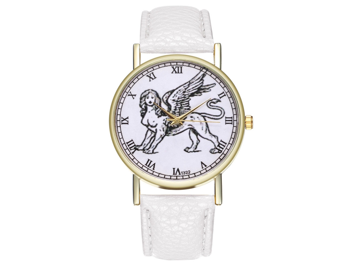 Relógio de quartzo unissex elegante e casual, ideal para presente (branco)