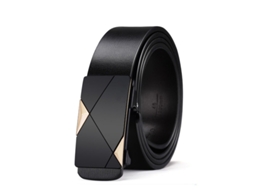 Cinto De Pele Pu Masculino Yuysan, Comprimento 130 Cm, Wy18 - Preto Ouro