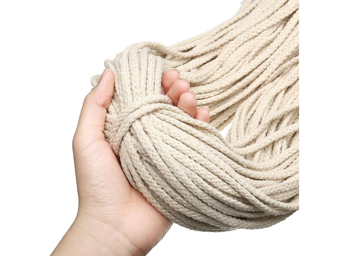 2026 corda de Algodão Natural Bege 5mm X 100m para Manufaturas Macramé Paredes Arcos Nupciais
