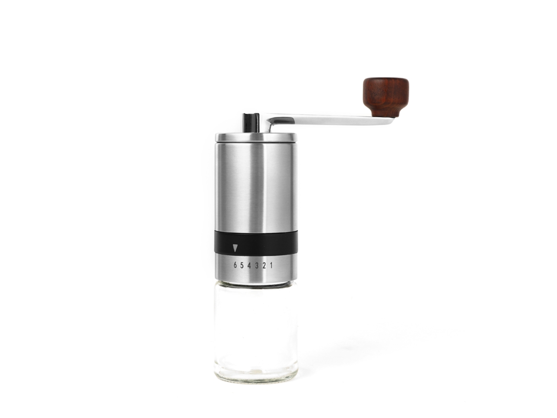 Moedor De Café Manual Sw‑114 Yuysan, Ajuste Externo Com 6 Níveis, Carcaça Em Aço Inoxidável