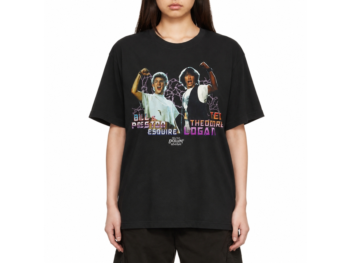 Rockinstone Bill And Ted Light Show Black Adult T-shirt Size:m