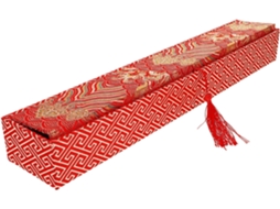 Caixa Armazenamento Delicada Tecido Vermelho Estilo Chinês Leque Dobrável Tampa Ideal Guardar Pequenos Objetos GOKOCO