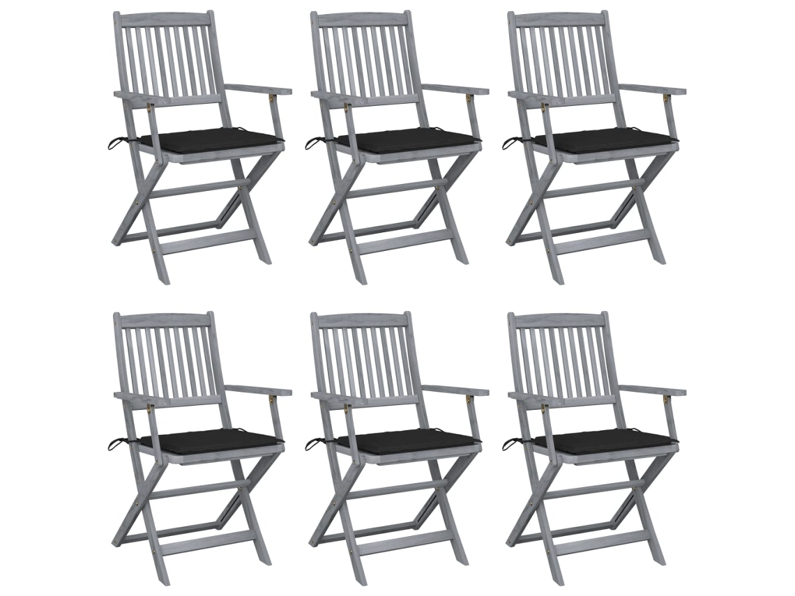 Folding Chair, Folding Chairs Vidaxl Preto Madeira De Acácia (n/a)