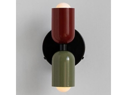 Lâmpada De Parede Mid-ancient De Duas Cabeças Para Quarto, Cama E Sala De Jantar Em Estilo Francês E Nórdico Criativo Vinho Vermelho Exército Verde