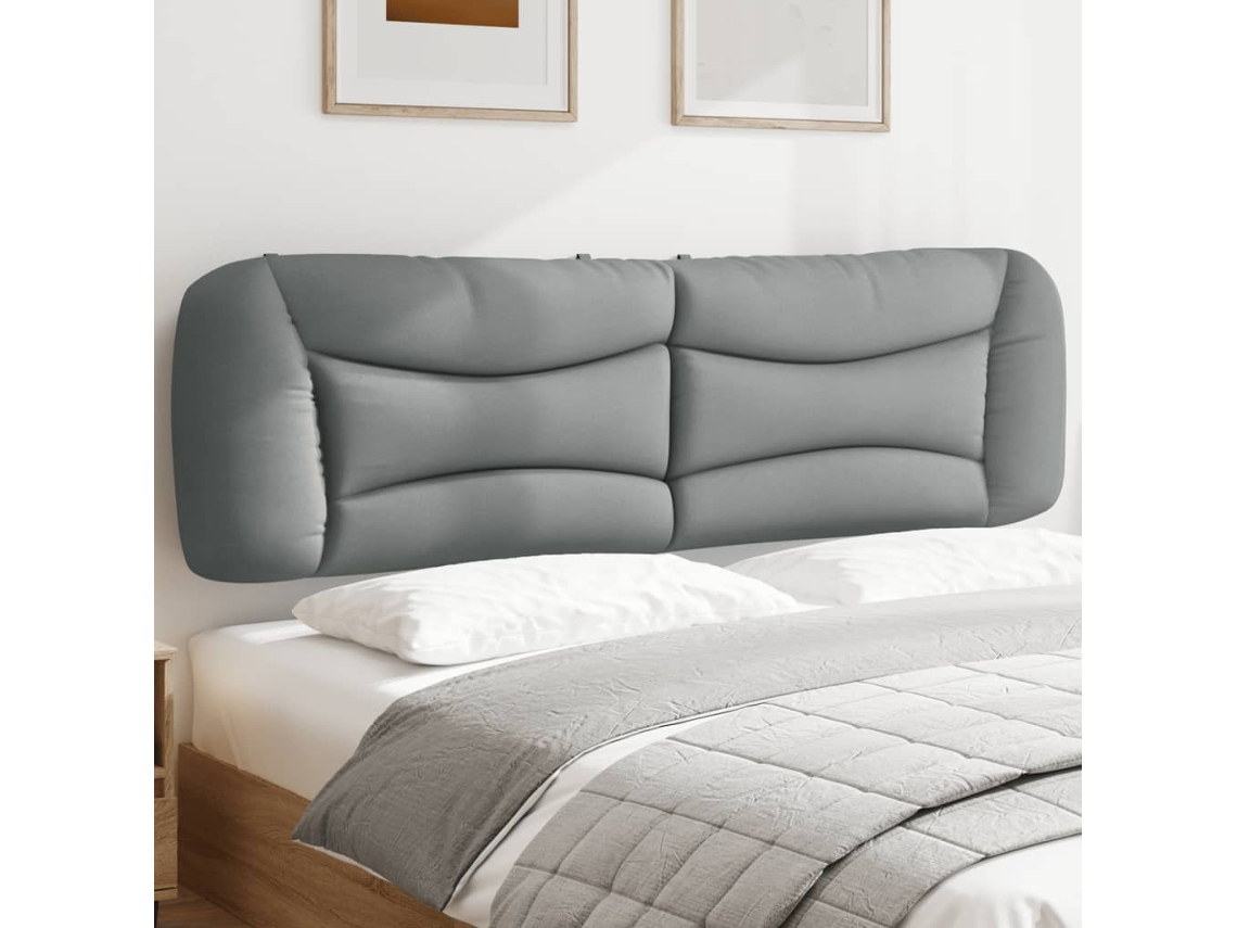 Vidaxl Almofadão De Cabeceira Hvar 180 Cm Tecido Cinzento-claro