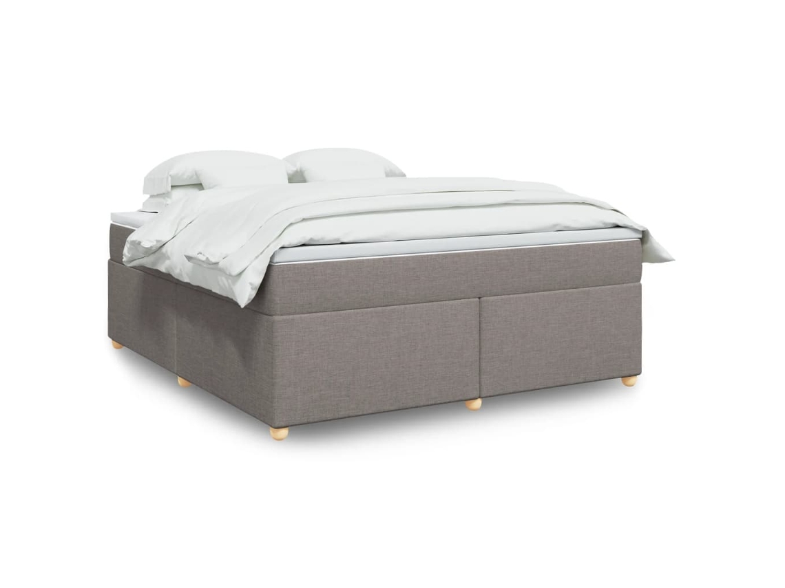 Vidaxl Cama Com Molas/colchão 180x200 Cm Tecido Castanho-acinzentado