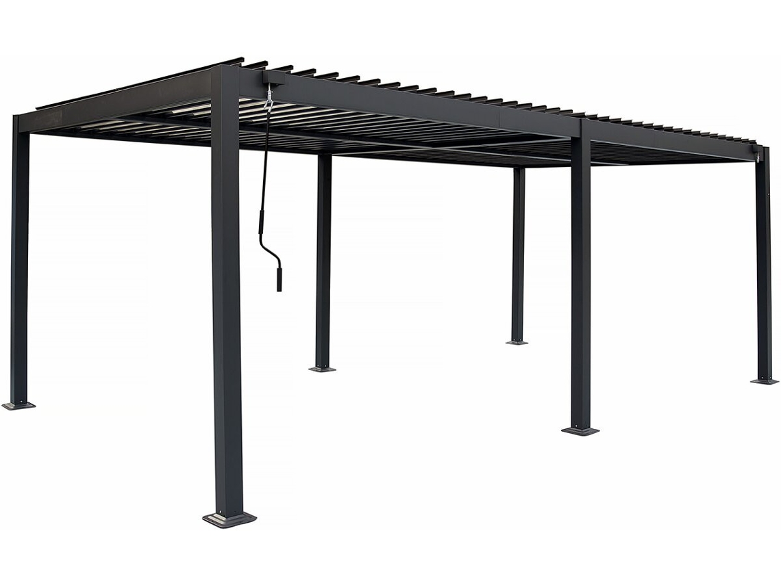 Pérgula Bioclimática "kensington" Com Toldo Em Alumínio - 3 X 5 M - Cinzento