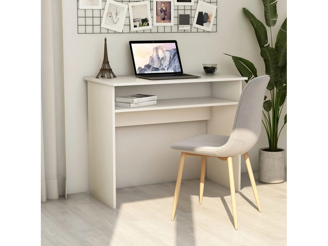 Vidaxl Secretária 90x50x74 Cm Derivados De Madeira Branco