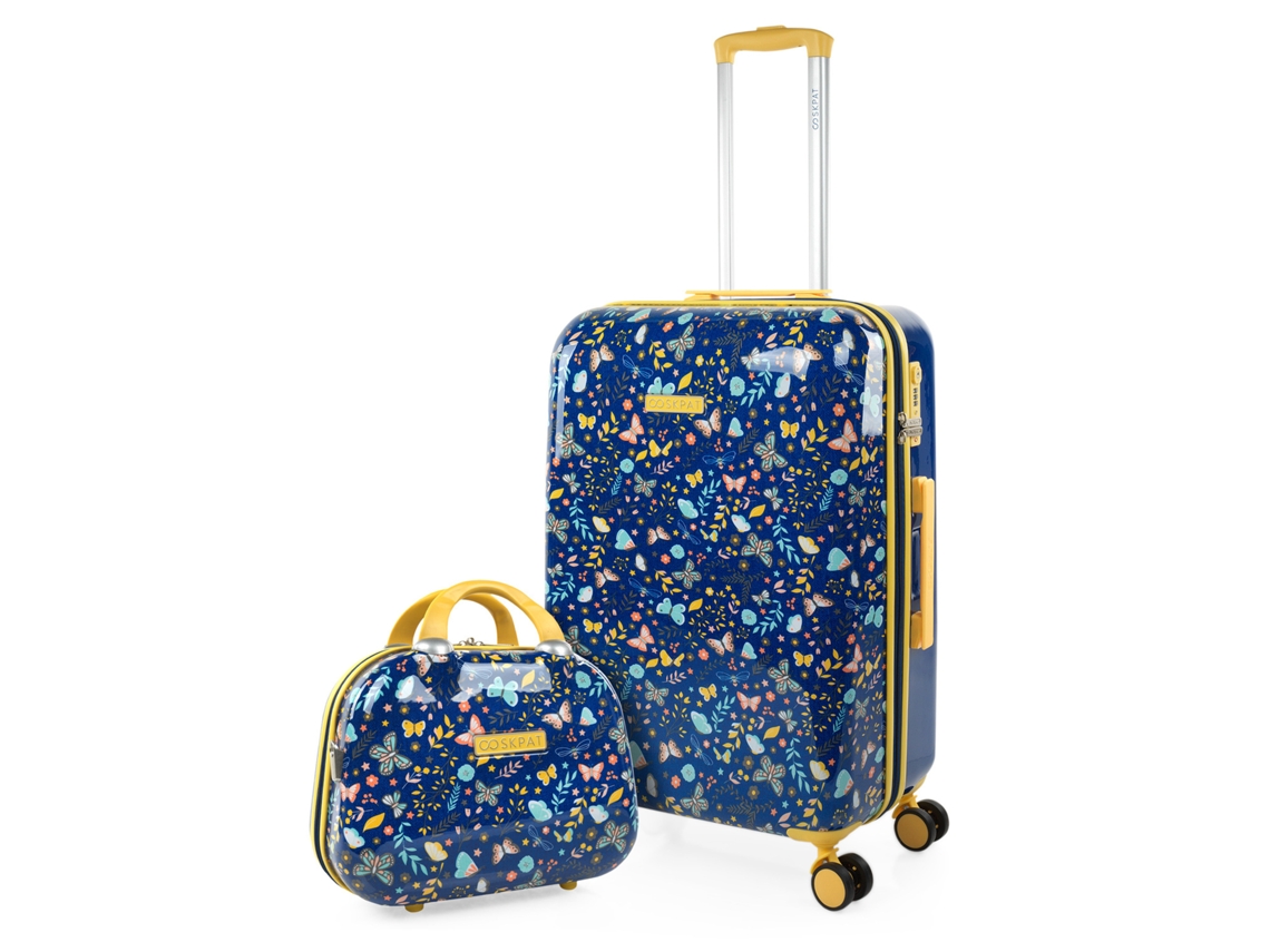 Conjunto de Malas de Viagem SKPAT Butterflies Azul Pc 44X67X24 Cm 64L