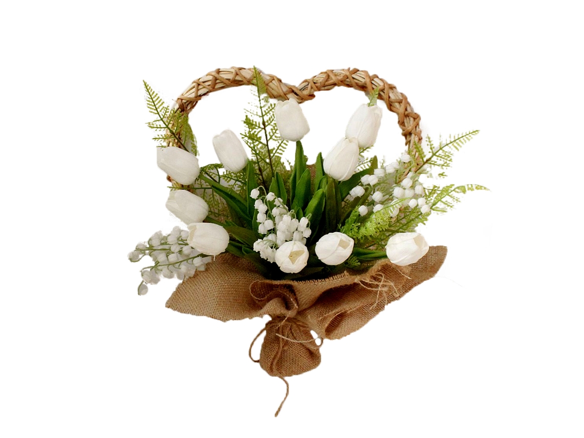 Laxiscreed Arranjo De Vime Com Tulipas, Rosas E Cravos Para Decoração De São Valentim E Dia Da Mãe