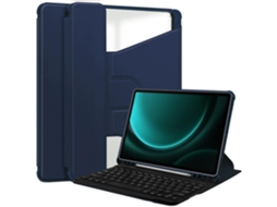 Capa Protetora Para Samsung Galaxy Tab S9 Fe Plus Com Teclado Bluetooth E Suporte Giratório Perfeito