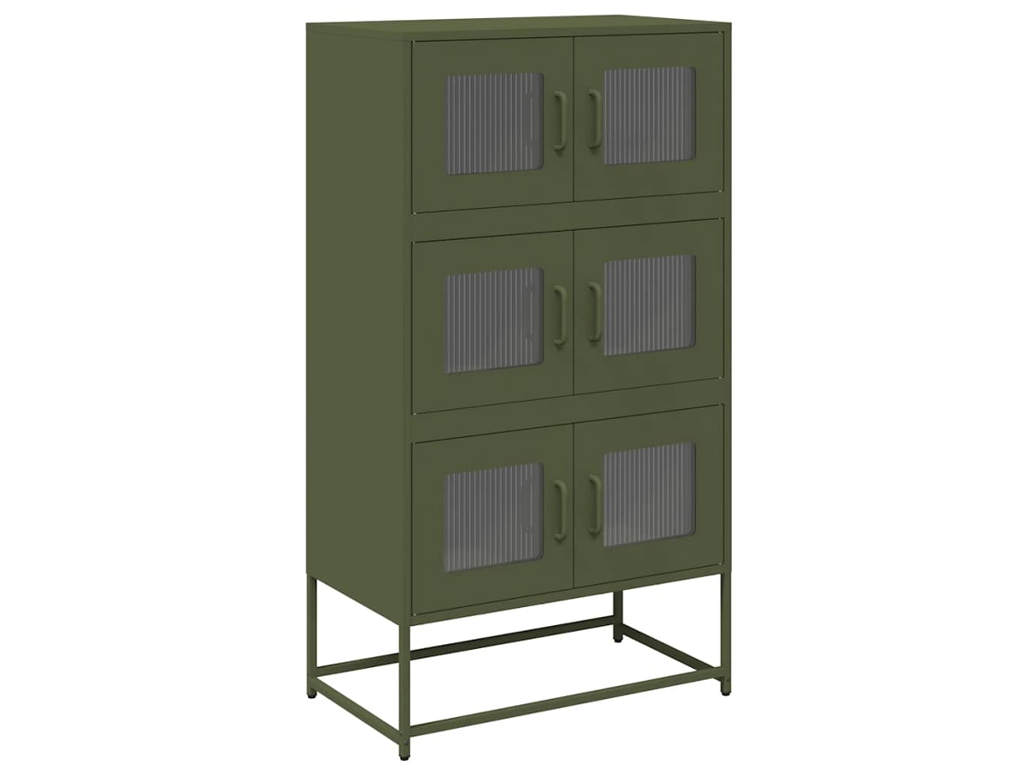 Aparador Alto 68x39x123 Cm Aço Verde Azeitona MAISON EXCLUSIVE