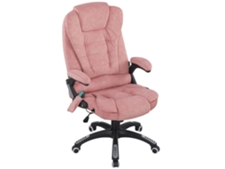 Cadeira de massagem com 6 pontos, reclinável 130°, aquecimento, rosa, 65x71x110-120cm S/MARCA