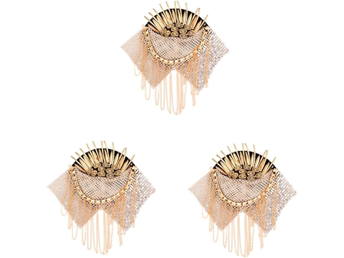 Nuobesty De 3 Dragonas Com Franjas Para Ternos, Acessório De Moda Para Vestuário, Dourado Exclusivo