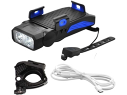 Luzes De Bicicleta Com Buzina – Suporte Integrado Para Celular Som E