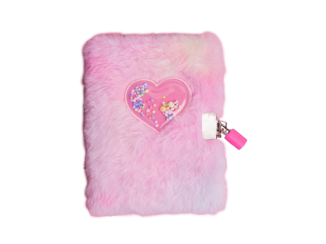Diário Secreto Para Meninas, Diário Rosa Com Cadeado | Diário De Pelúcia Em Formato De Coração Com Chave, Vayotoy