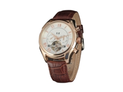 Relógio Quartz Masculino Estilo Vintage Pulseira Couro Pu Simples Elegante (brancoouro Rosa)